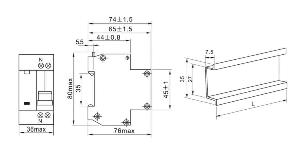 DZ30LE-32 install dimension