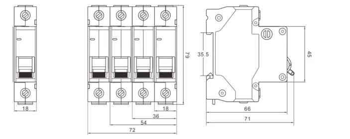 DZ-47-63 install dimension