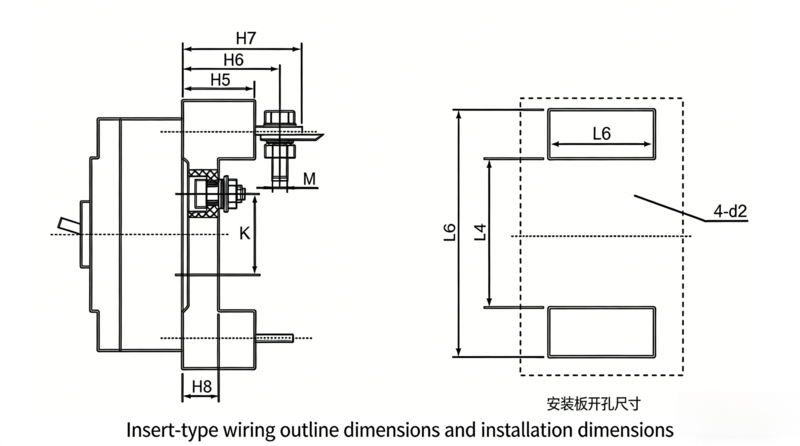 cm1-insert-type wiring outline dimentions and installation dimension
